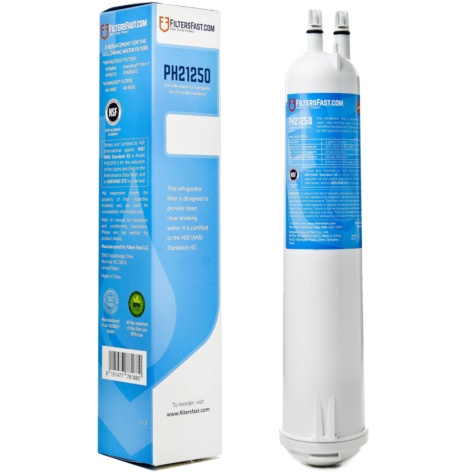 EDR3RXD1, FILTER 3 Filters Fast® PH21250 Replacement for everydrop® EDR3RXD1, FILTER 3