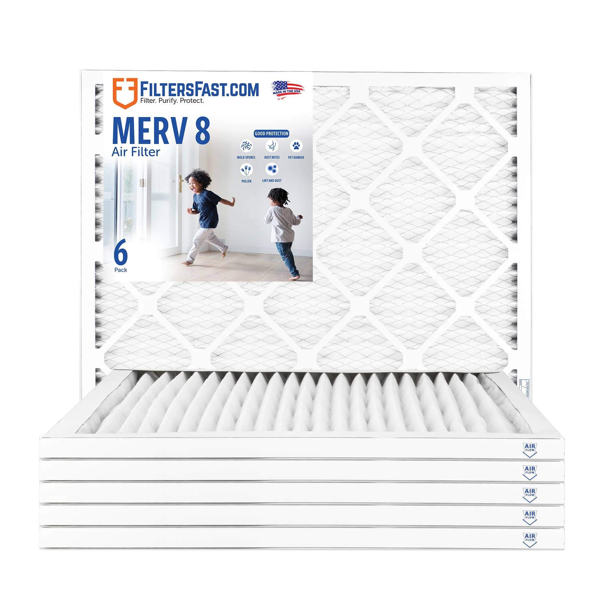 Filters Fast® 1" Air Filters MERV 8 Replacement for Rheem FPR 4 6-Pack